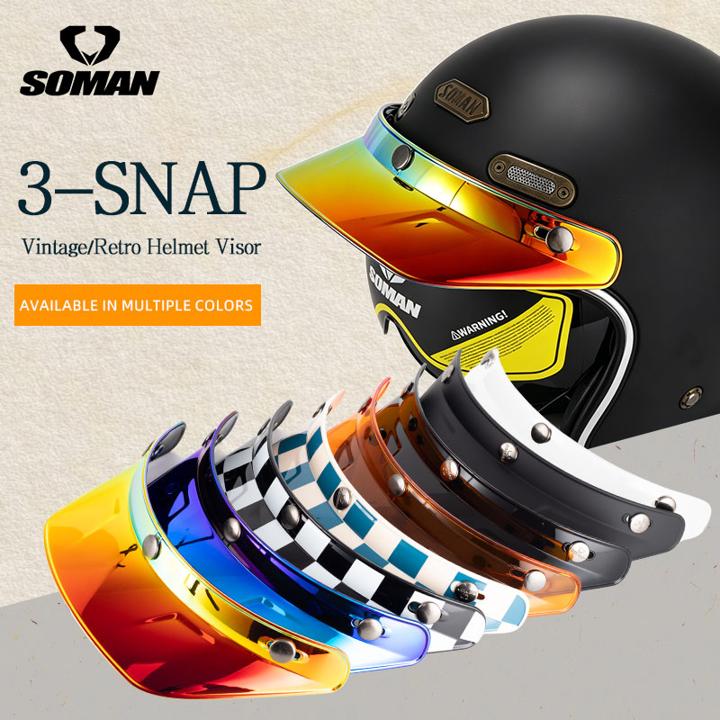 Motorcycle Gear Vintage - Visiera per Casco Moto Stile Retrò,