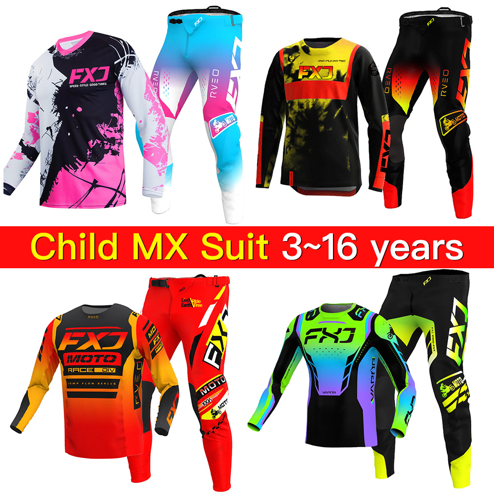 Motorcycle Gear Kids - Set di Abbigliamento per Motocross per