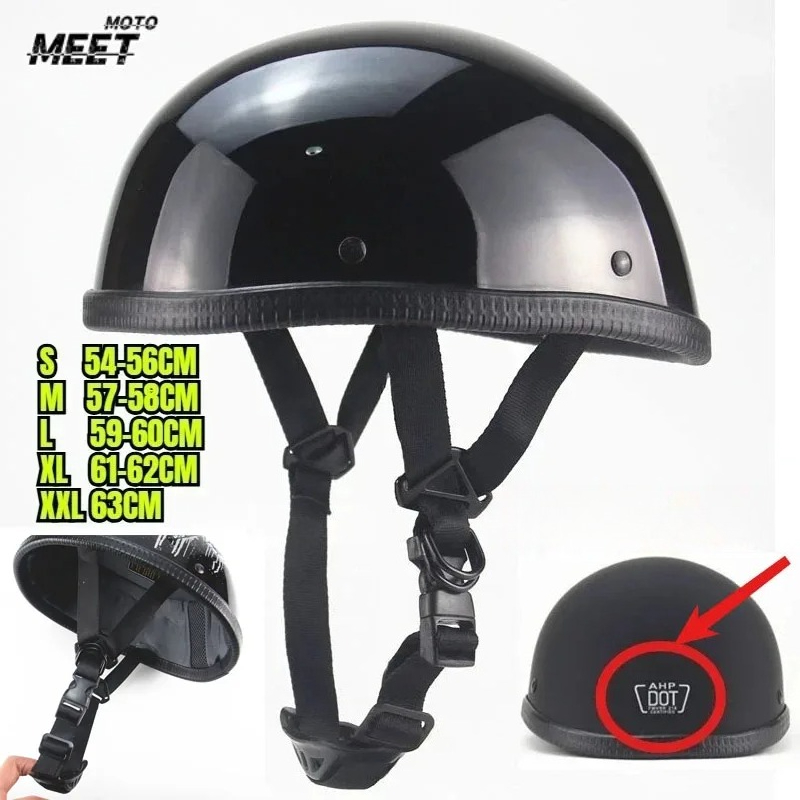 Motorcycle Gear Vintage - Casco Moto Retrò Unisex Certificato DOT,