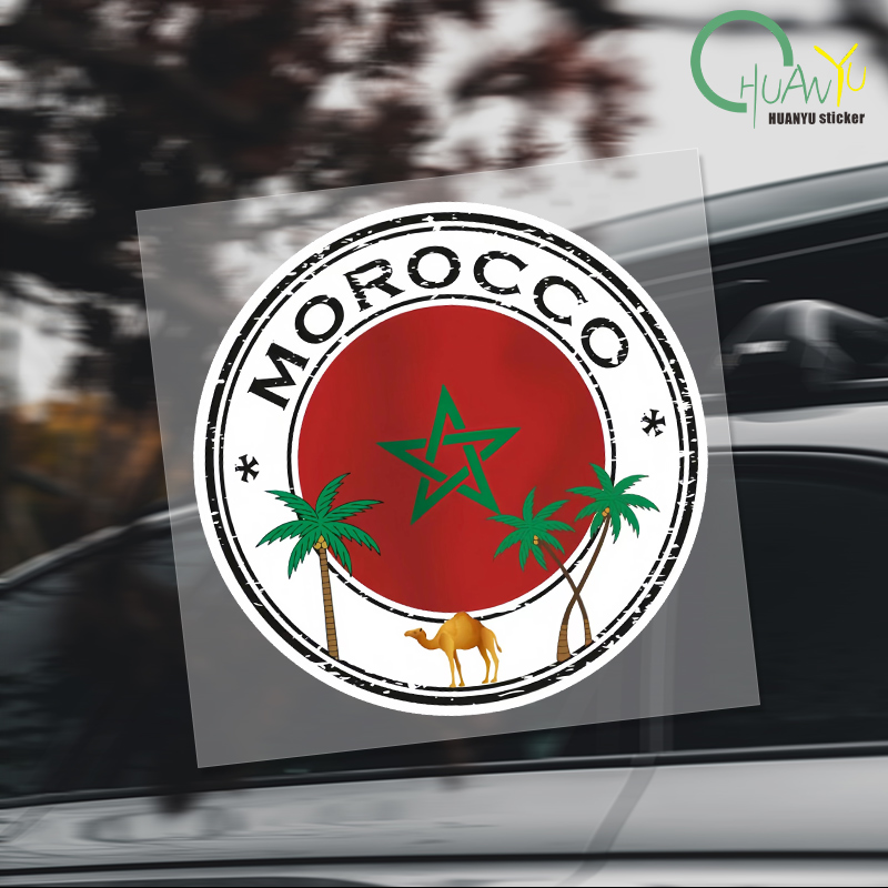 Motorcycle Gear Helmets - Adesivi creativi del Marocco Mappa della
