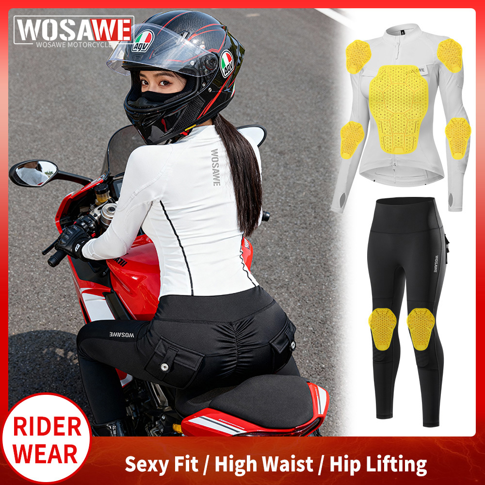 Motorcycle Gear Women Pants - WOSAWE Completo Moto Donna: Giacca e