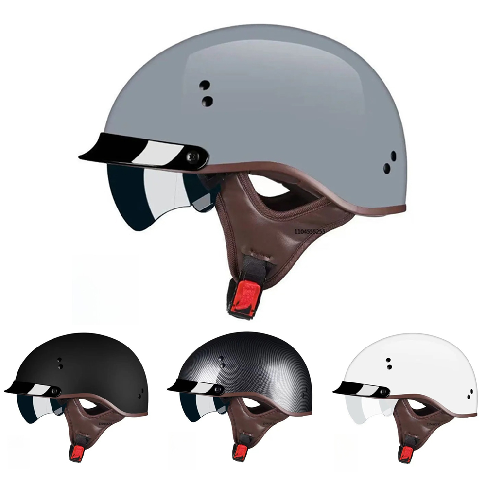 Motorcycle Gear Vintage - Casco da motociclista Certificazione DOT Mezzo